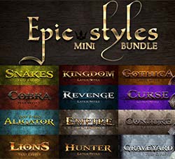 PS图层样式－30个史诗风格的文本效果：Epic Styles Mini Bundle
